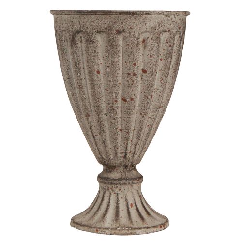 Product Decorative trophy planter antique look grey brown Ø13cm H19cm