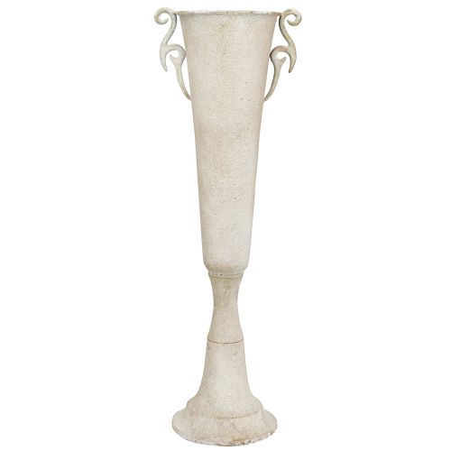 Product Decorative trophy vase antique with handles metal grey Ø15cm H59cm