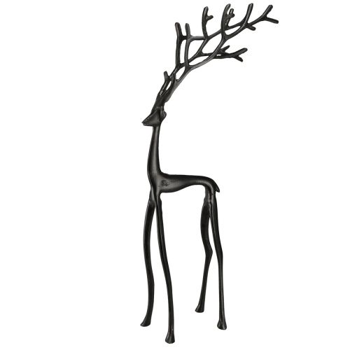 Floristik24 Decorative reindeer metal decoration figure in black 15cmx8cmx53cm