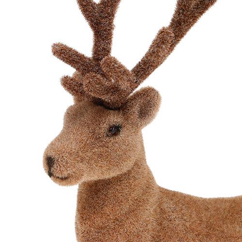 Product Decorative reindeer 22cm flocked brown 4pcs