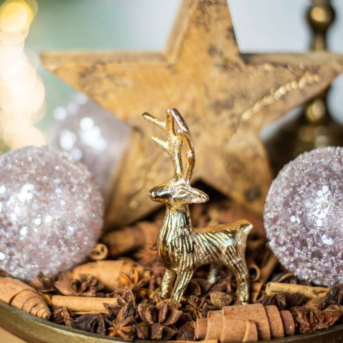 Floristik24 Decorative reindeer golden metal 12.5cm × 6.5cm 3pcs