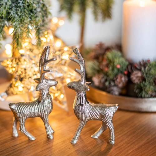 Floristik24 Decorative reindeer silver metal 6.5 × H12.5cm 3pcs