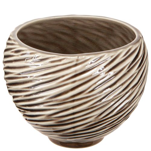 Floristik24 Decorative Bowl Flowerpot Ceramic Beige Brown Ø15cm 2pcs