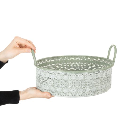 Product Decorative metal bowl with handles, vintage planter, set of 3