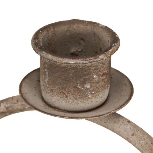 Product Decorative bowl with candle holder antique grey rust Ø11cm H23.5cm