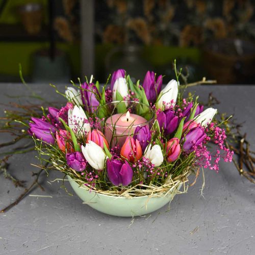 Product Decorative bowl green pastel plastic table decoration spring Ø20cm