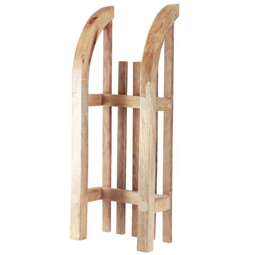 Product Decorative Sleigh Wooden Natural Table Decoration Winter Mango Wood 60×23×15cm