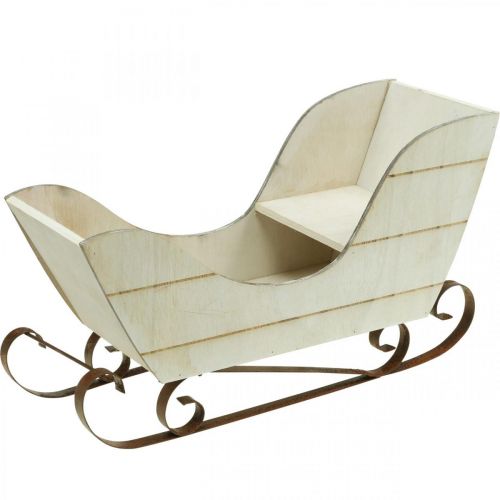 Floristik24 Decorative sleigh wooden Christmas sleigh natural 36×13×21cm