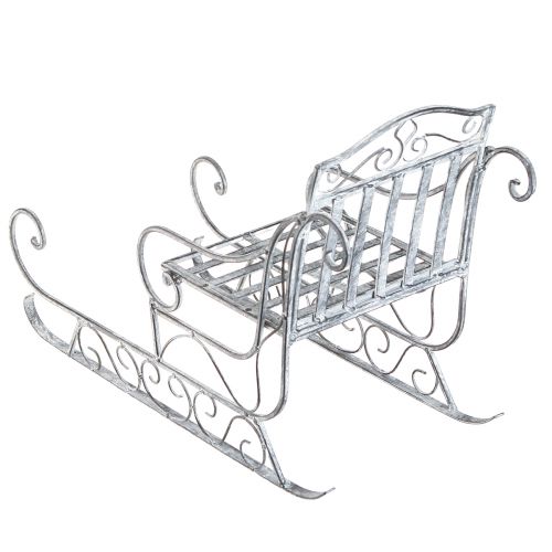 Floristik24 Decorative sleigh white washed sleigh metal 47×21×32,5cm