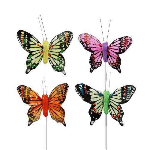 Decorative Butterflies colorful sort.6cm 24pcs