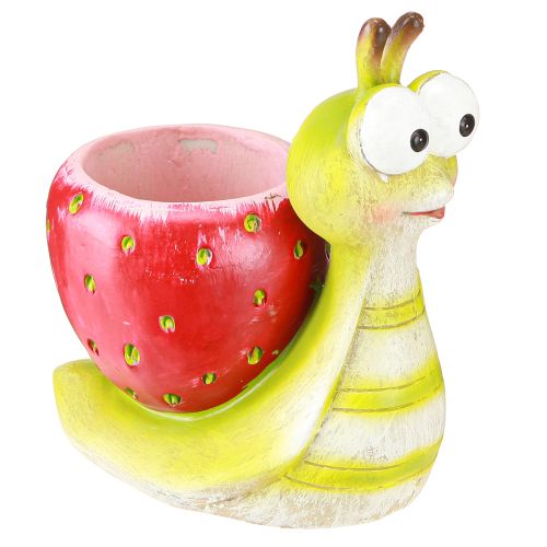 Decorative snail flowerpot strawberry ceramic green red 15.5cm