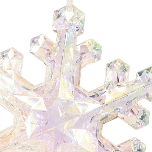 Floristik24 Decoration Snowflakes Winter Decoration Iridescent Ø14–15cm 2pcs