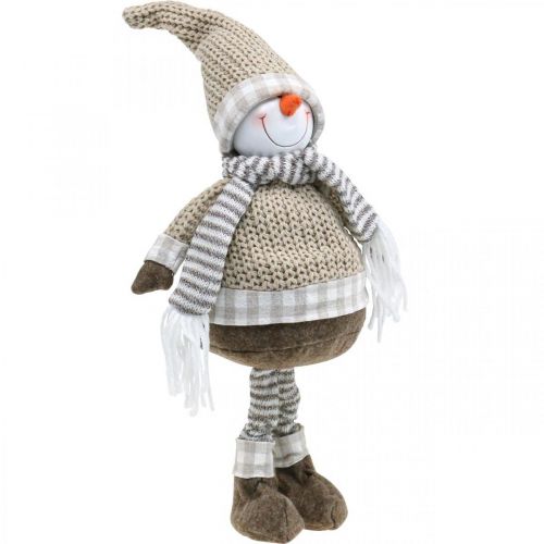 Deco snowman with hat and scarf Christmas figure H44cm
