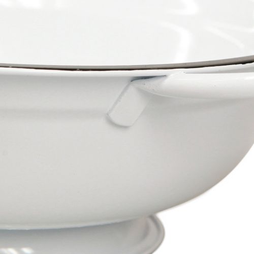 Floristik24 Decorative Bowl Metal in White Black Vintage Ø20.5cm 3pcs