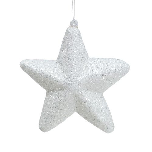 Floristik24 Star white with glitter 11.5cm