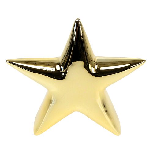 Floristik24 Deco star gold 12cm standing 3pcs