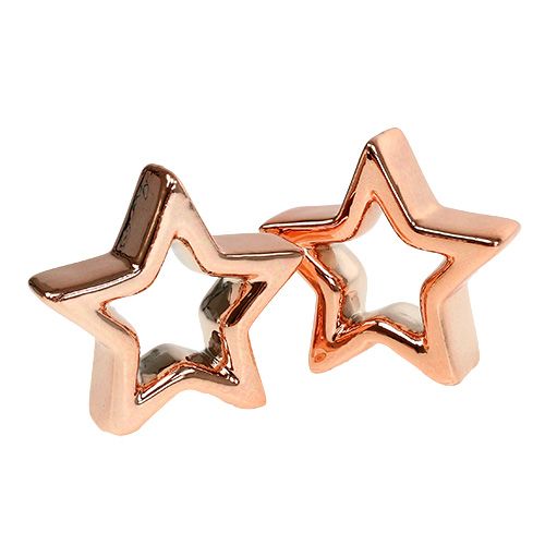 Floristik24 Deco Star Copper 6,5cm 6pcs