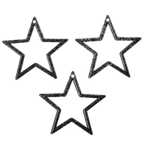 Product Decoration Star Black Glitter Table Decoration Christmas 4.5cm 120 pcs