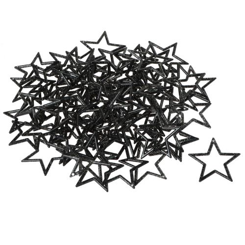Product Decoration Star Black Glitter Table Decoration Christmas 4.5cm 120 pcs