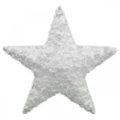 Floristik24 Christmas decoration star Christmas decoration star white wool H30cm