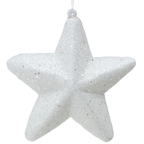 Floristik24 Deco star white for hanging 20cm