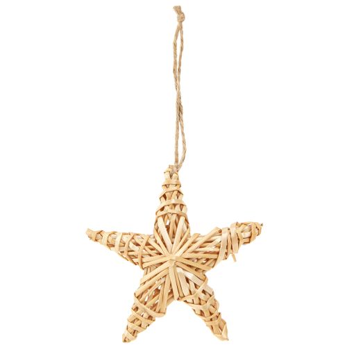 Product Decorative stars Christmas tree decorations rattan natural 11cm 6 pcs