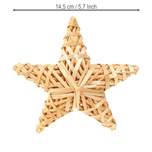 Product Decorative stars Christmas tree decorations rattan stars 14.5cm 3 pieces