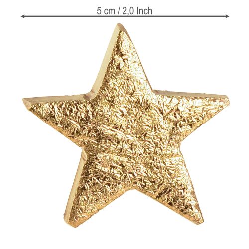 Product Decorative stars wooden stars gold natural mango wood Ø5cm 12 pcs
