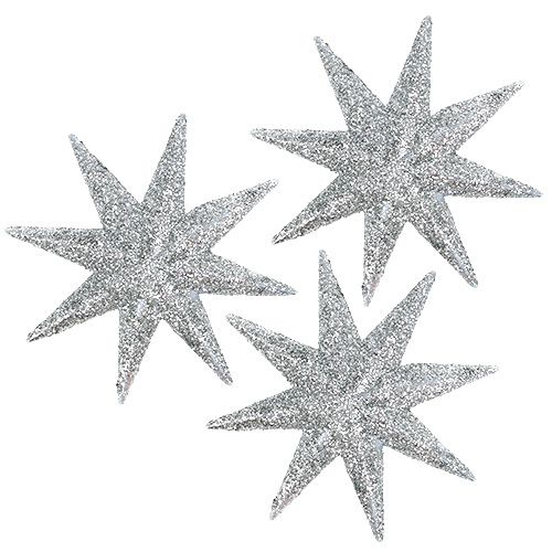 Floristik24 Decorative stars silver Ø5cm 20pcs