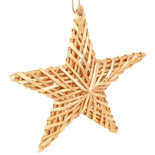 Decorative stars for hanging Christmas tree decorations rattan 19cm 3 pieces