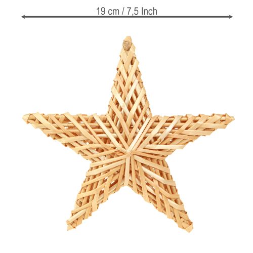 Product Decorative stars for hanging Christmas tree decorations rattan 19cm 3 pieces