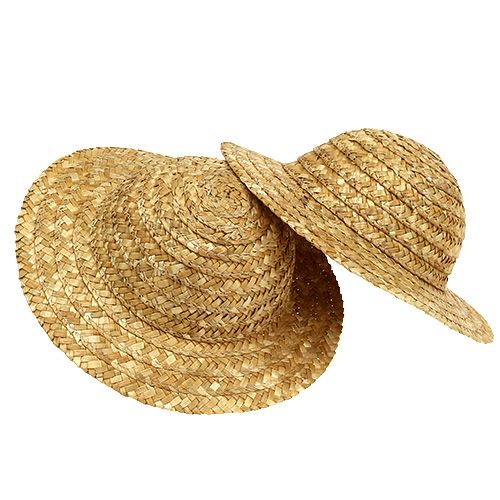 Floristik24 Decorative Straw Hat Ø16cm Natural 12pcs