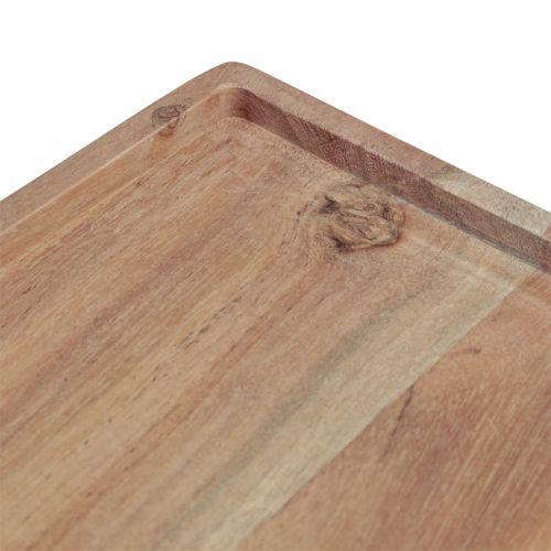 Product Decorative Tray Acacia Wood Wooden Tray Rectangular Natural 30×25cm