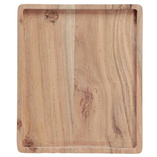 Product Decorative Tray Acacia Wood Wooden Tray Rectangular Natural 30×25cm