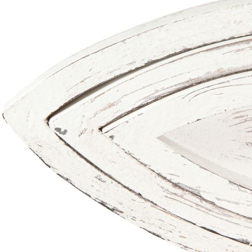 Product Decorative Tray Wood Fish White Natural L30/40/50cm Set of 3
