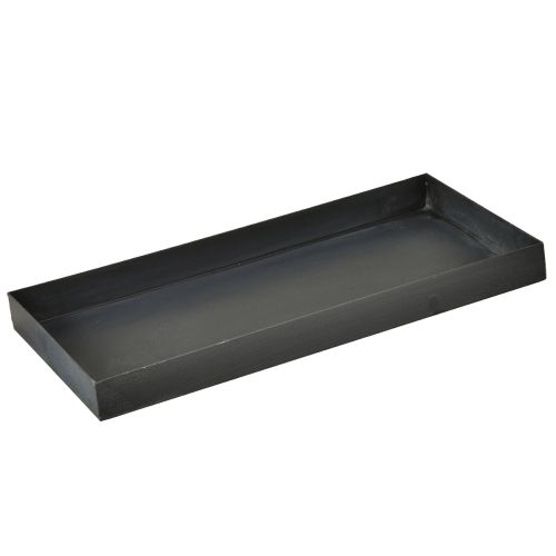 Decorative tray metal tray black grey washed 30×15cm