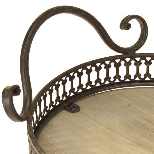 Product Decorative tray oval 23cm x 17.5cm x 7.5cm brown