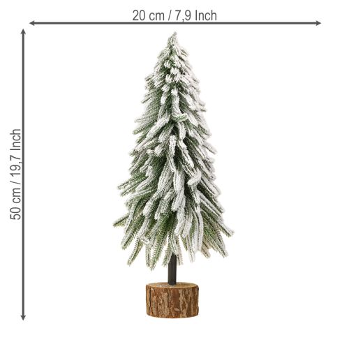 Floristik24 Decorative Christmas tree snow-covered base with bark Ø20cm H50cm