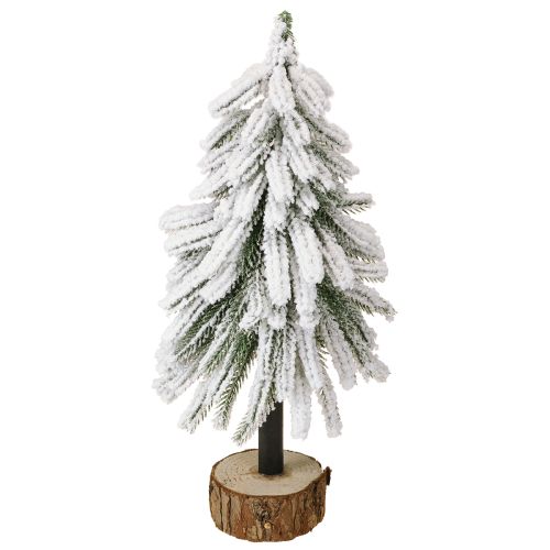 Floristik24 Decorative Christmas tree covered in snow on a wooden base Ø15cm H30cm