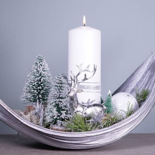 Floristik24 Christmas decoration, decorative Christmas tree, mini fir green snow-covered H15cm Ø9.5cm 6 pcs