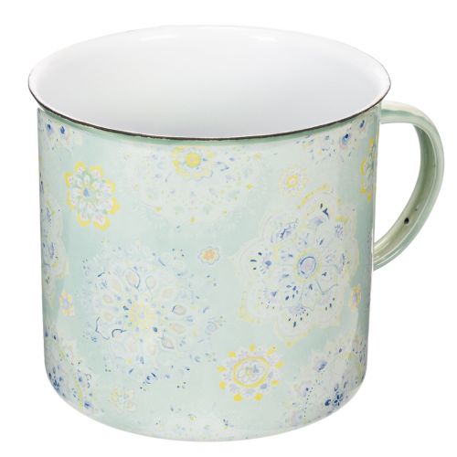 Decorative mug, plant pot, mandala, enamelled, Ø13cm H12cm buy online | Floristik24.co.uk