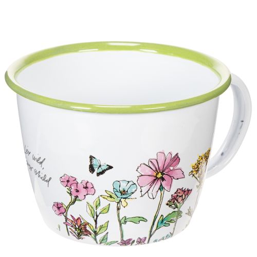 Decorative cup, enamelled plant pot, Ø11cm H8cm buy online | Floristik24.co.uk