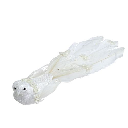 Floristik24 Deco-dove white at the clip 24cm
