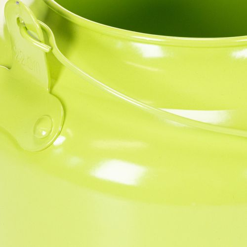 Decorative metal teapot, apple green - flower pot - Ø20cm H15cm - versatile garden decoration and gift idea | Floristik24.co.uk