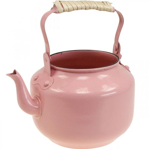 Product Decorative teapot planter metal old pink Ø8.6cm H16cm