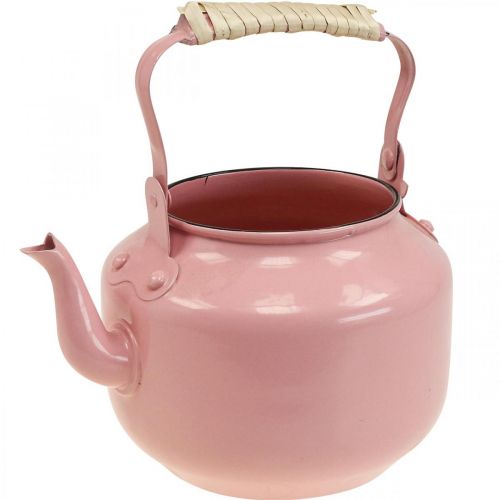 Floristik24 Decorative Tea Kettle Planter Metal Old Pink Ø8.6cm H16cm