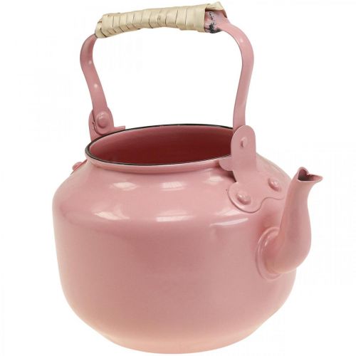 Floristik24 Decorative Tea Kettle Planter Metal Old Pink Ø8.6cm H16cm