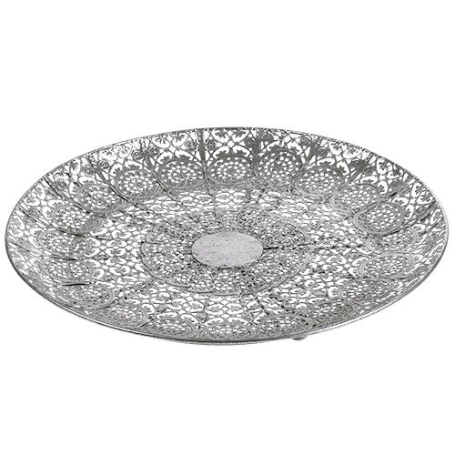 Product Decorative plate silver with motif Ø35cm