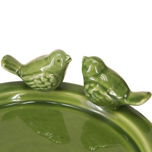 Product Decorative plate bird bath table decoration ceramic green Ø20.5cm 2pcs