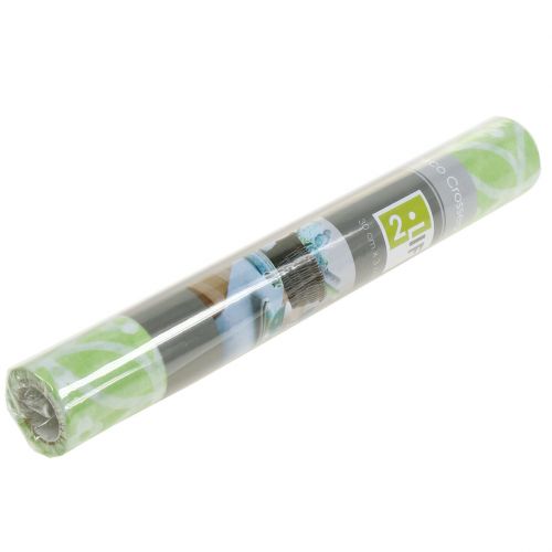 Floristik24 Decorative table-top with flowers light green 30cm x 300cm